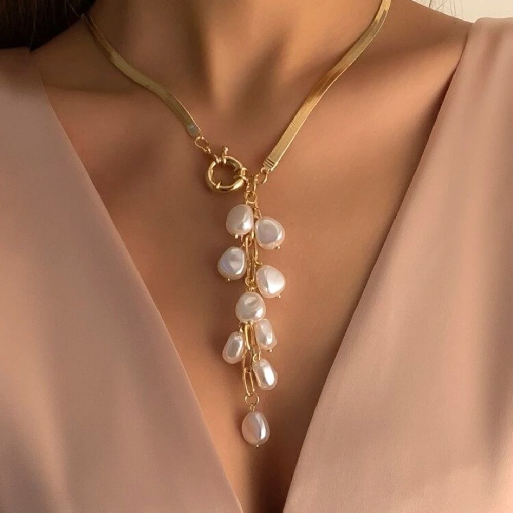 3for$20 NEW Faux Pearl Tassel Charm Y Lariat Necklace